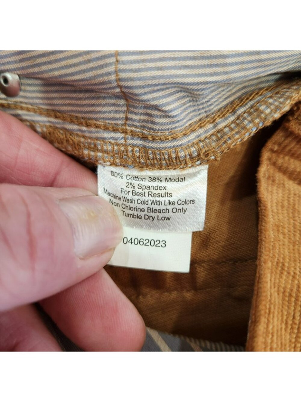Peter Millar 5 Pocket Corduroy Pants Brown Cotton Stretch Casual Mens 36x34 - Picture 6 of 12